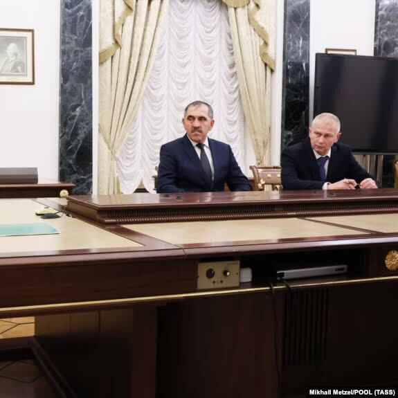 Андрей Трошев (крайний справа) на приёме у Владимира Путина