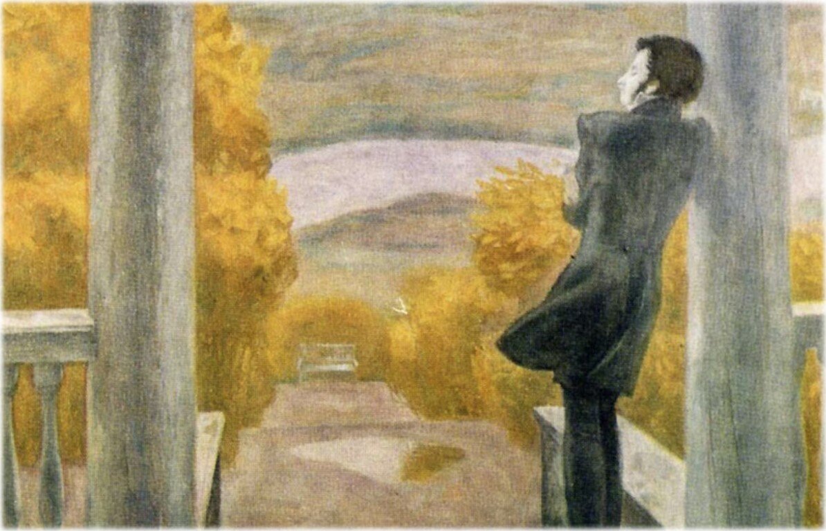"Осенние дожди. Пушкин". Виктор Попков, 1974 год