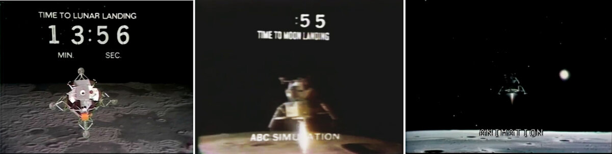 Кадры из прямого эфира 1969 года.