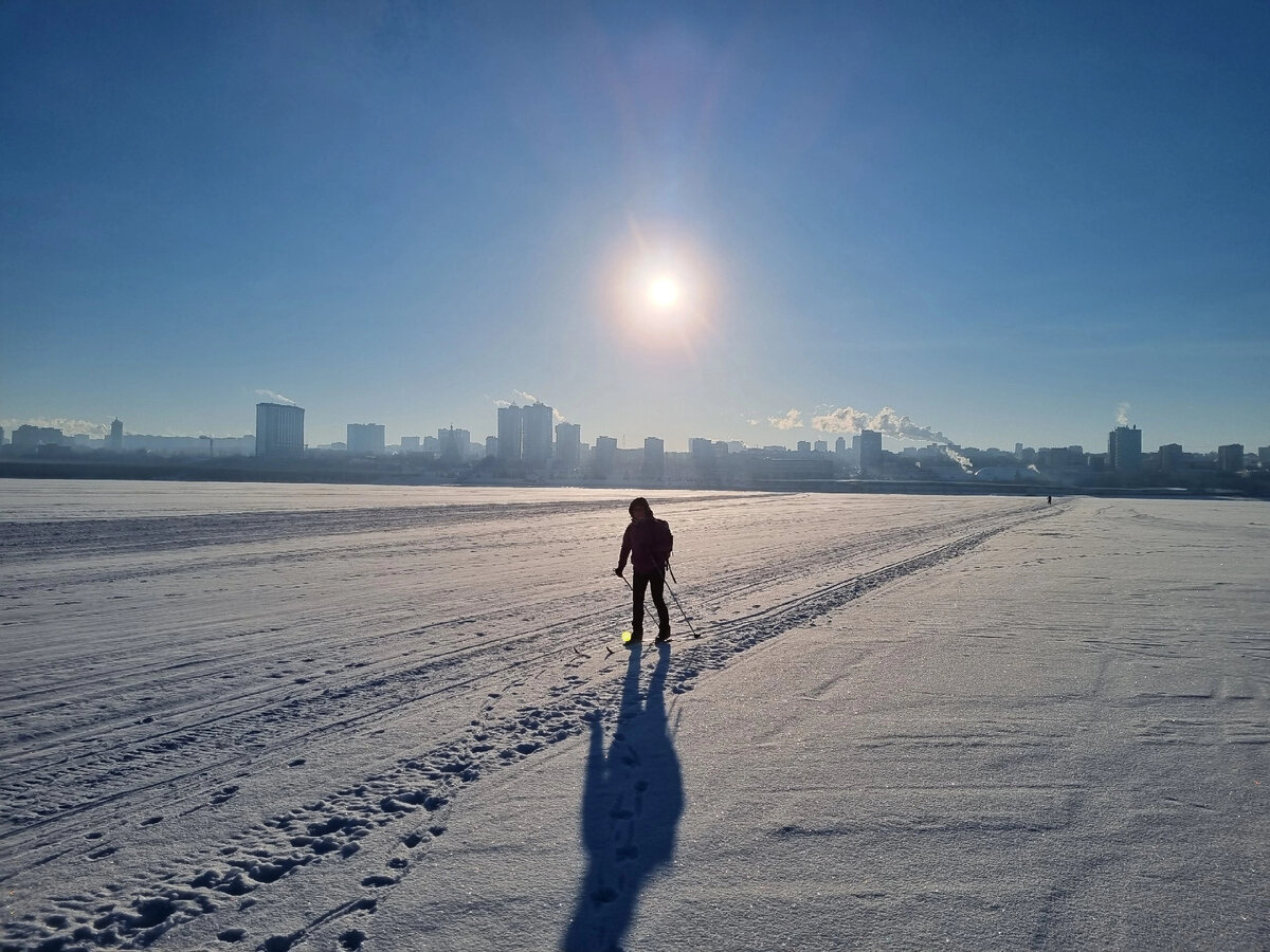 Перешли Волгу. На фото я. 23.02.2024.