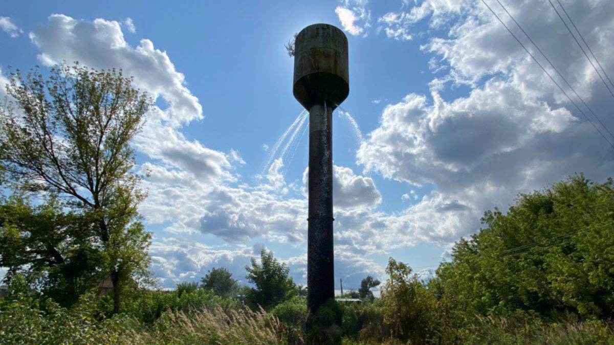 Эта водонапорная башня отлично питает осоку и деревья вокруг, но на улице, где она стоит, летом часто нет воды // Фото Любы Шаталовой