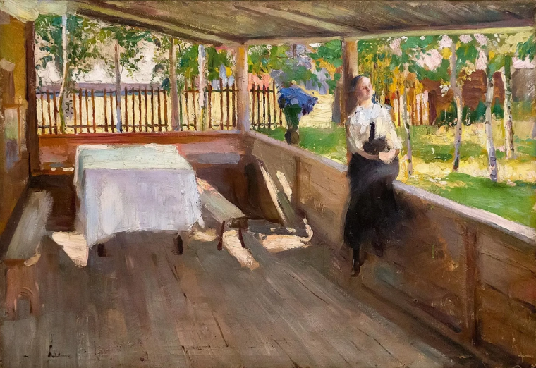 На террасе. Павел Петрович Беньков, 1910