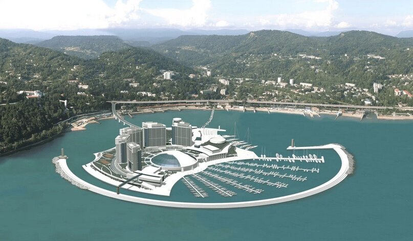 Вместимость марины 520 яхт, 22,4 га - площадь искусственных территорий
600тыс. кв.м - площадь зданий. Объем инвестиций 1,49 млрд $