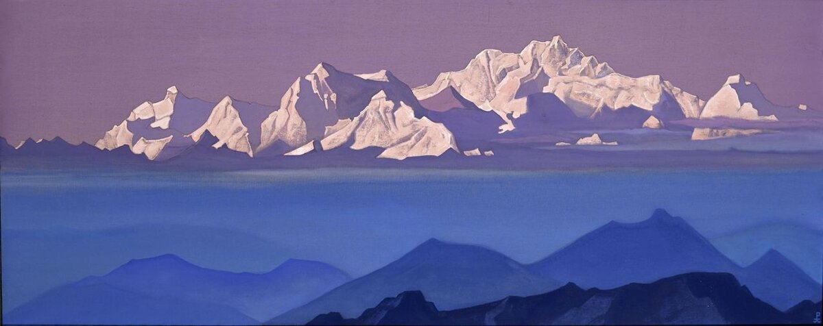 Канченджунга 1935-1936. Холст, темпера. 61 x 153 см.

