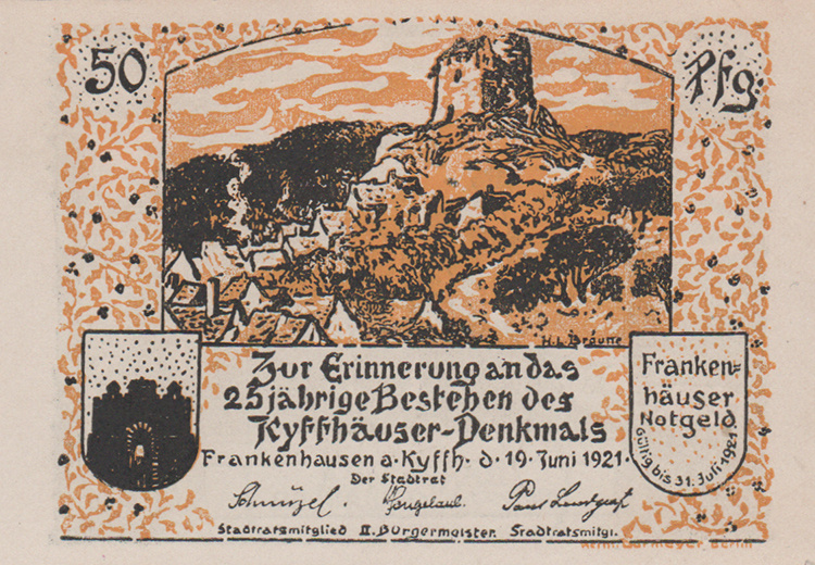 Франкенхаузен. 50 пфеннигов 1921 (аверс)