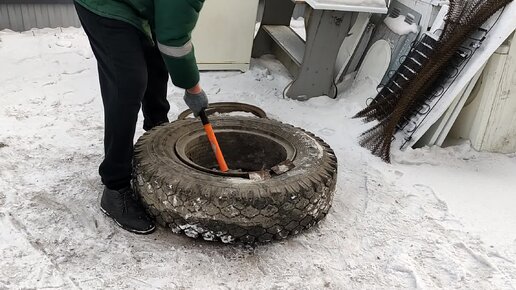 Как разбортировать грузовое колесо. Два уголка.