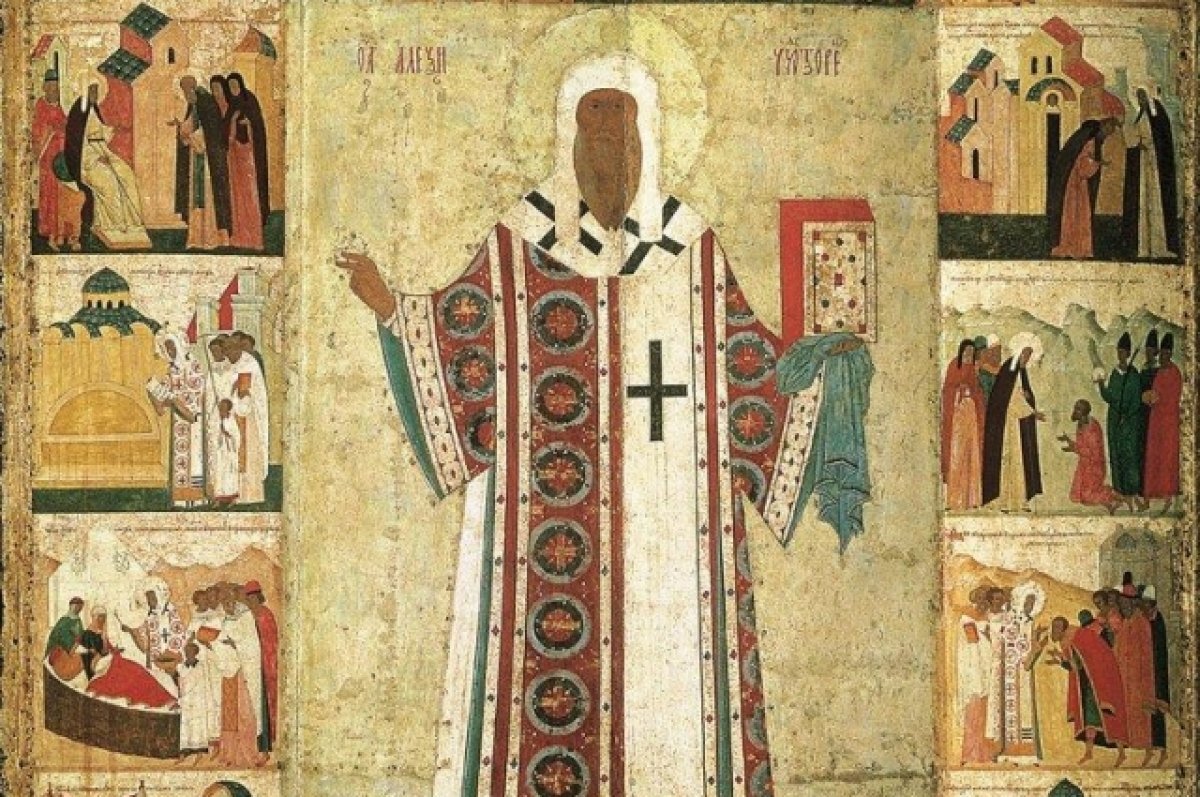    Житийная икона святителя Алексия (иконописец Дионисий Черный, 1480-е годы).