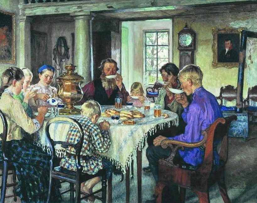 Богданов-Бельский Николай Петрович (1868-1945). Чаепитие.