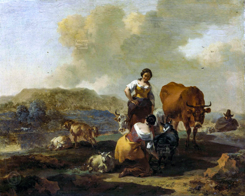 Николас Питерс Берхем – Итальянский пейзаж 1655