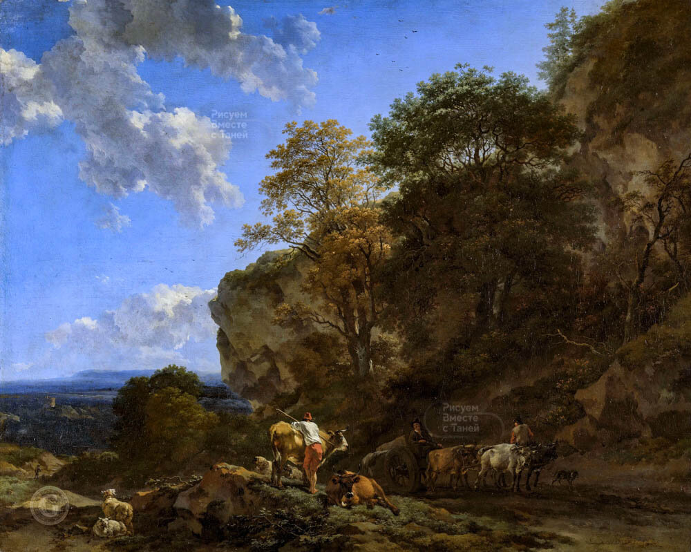 Николас Питерс Берхем – Итальянский пейзаж 