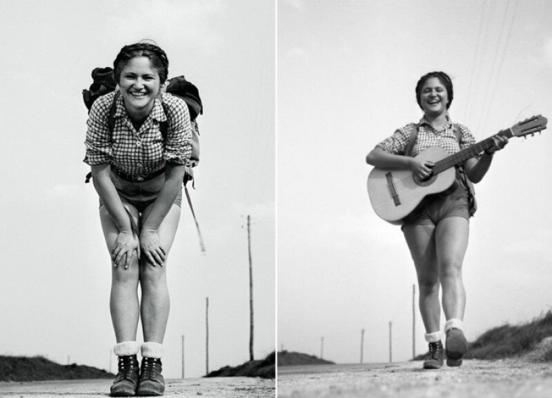 Дина Верни в юные годы любила туристические походы и уже тогда не расставалась с гитарой.