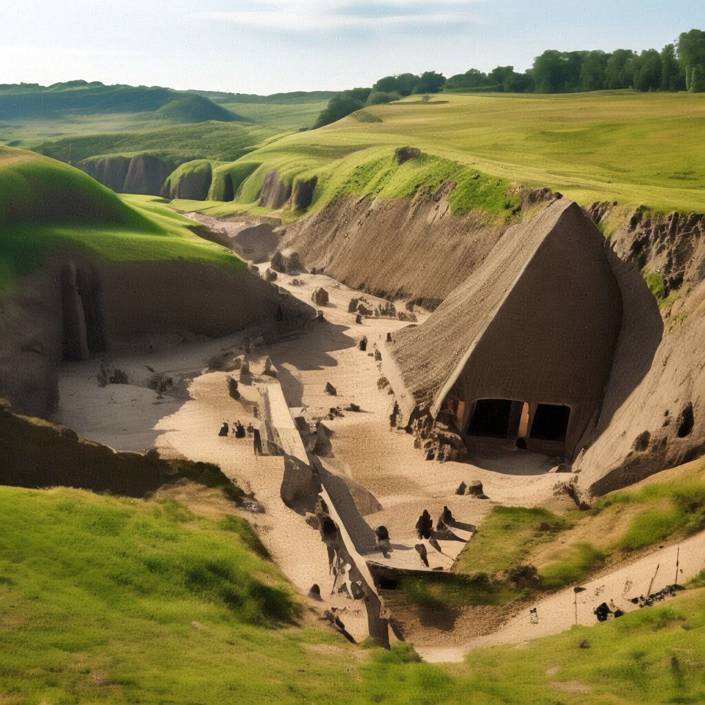 Костёнки. Воронежская обл, Хохляцкий р-н, слои древних поселений  40 - 14 тыс лет до н.э.