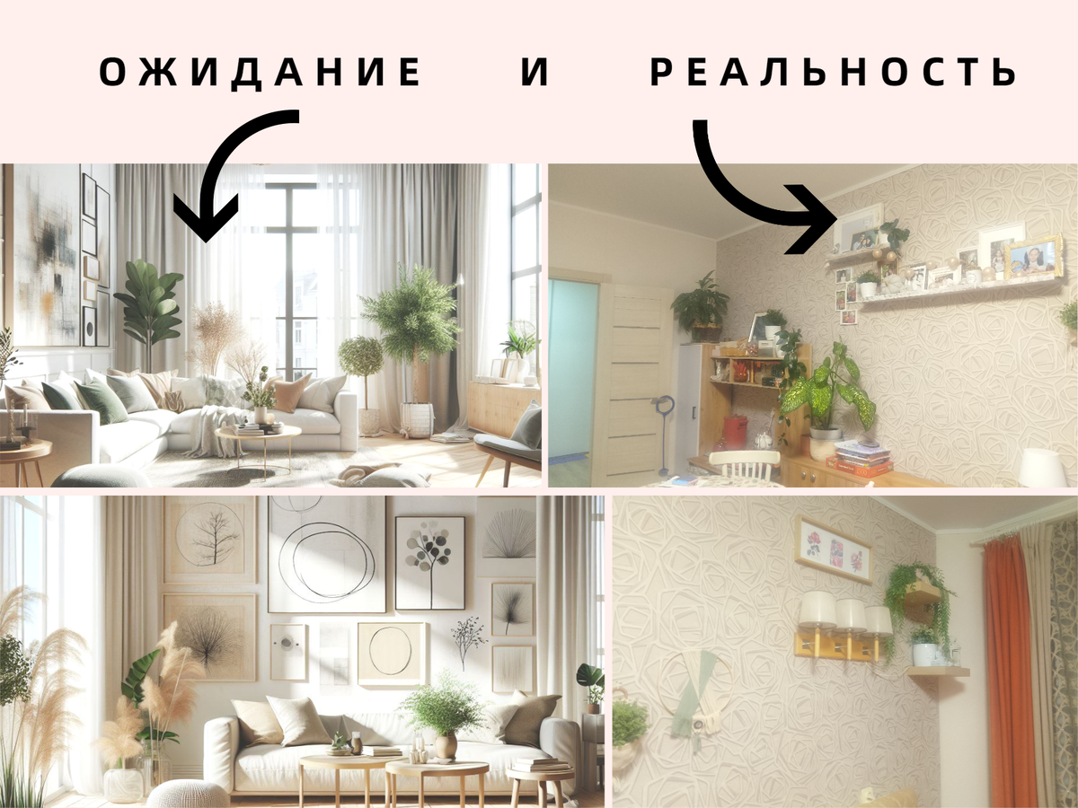 Красивые интерьеры в стиле сканди и моя гостиная (частично, выборочно и фрагментарно)