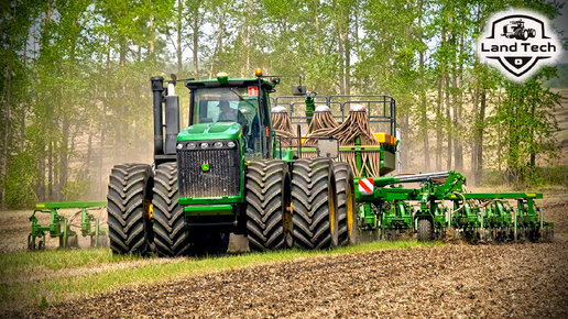 Самая большая сеялка AMAZONE DMC 12001 и тракторы JOHN DEERE 9430 - обзор и посев по стерне!