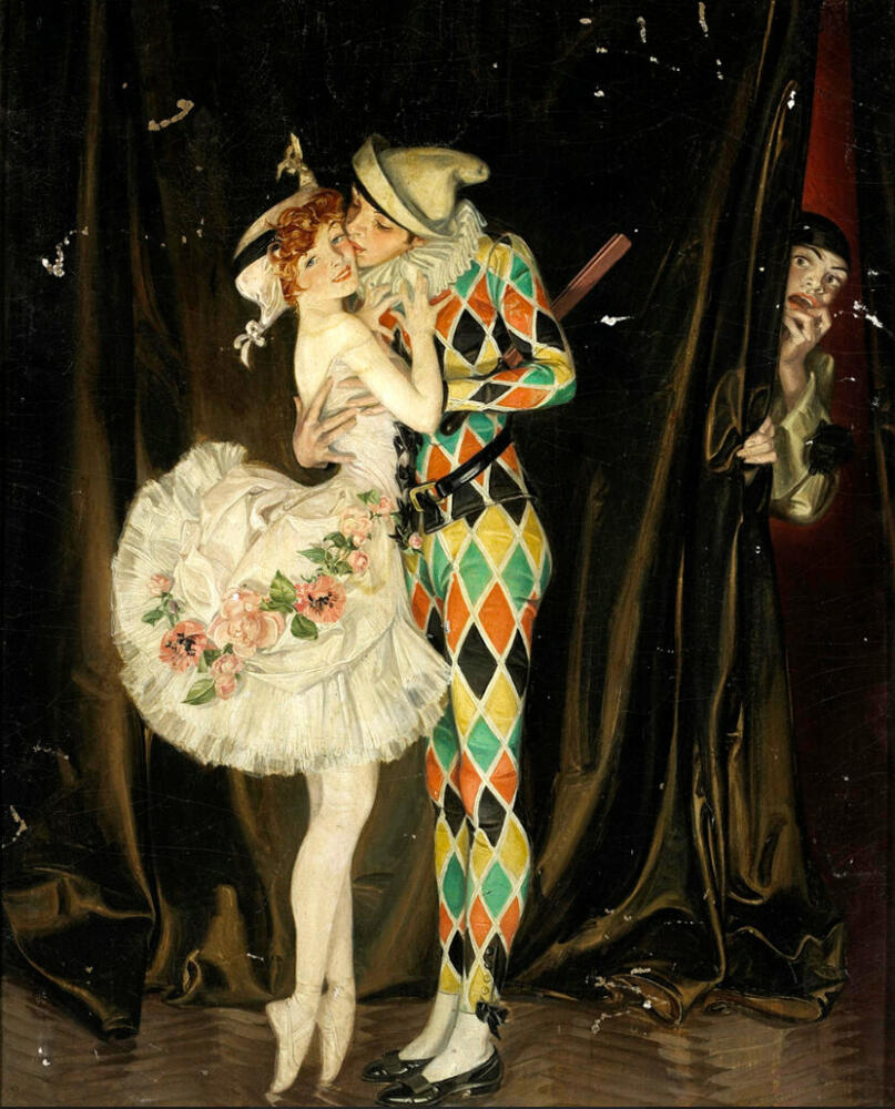 "Пьеро, Коломбина и Арлекин" Франк Хавьер Лейендекер.