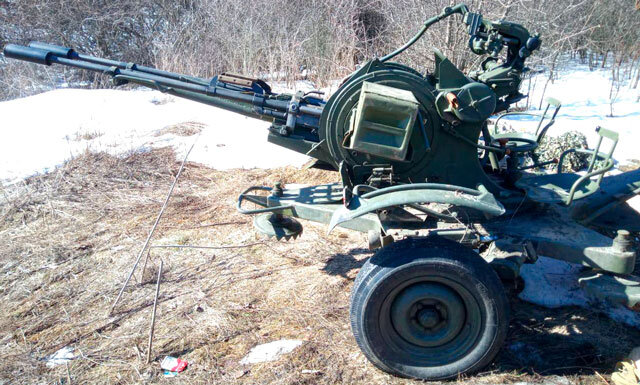 ЗУ-23-2 в походном положении, где-то в зоне Священной Военной Операции на Юго-Западе России (фото из открытых источников)