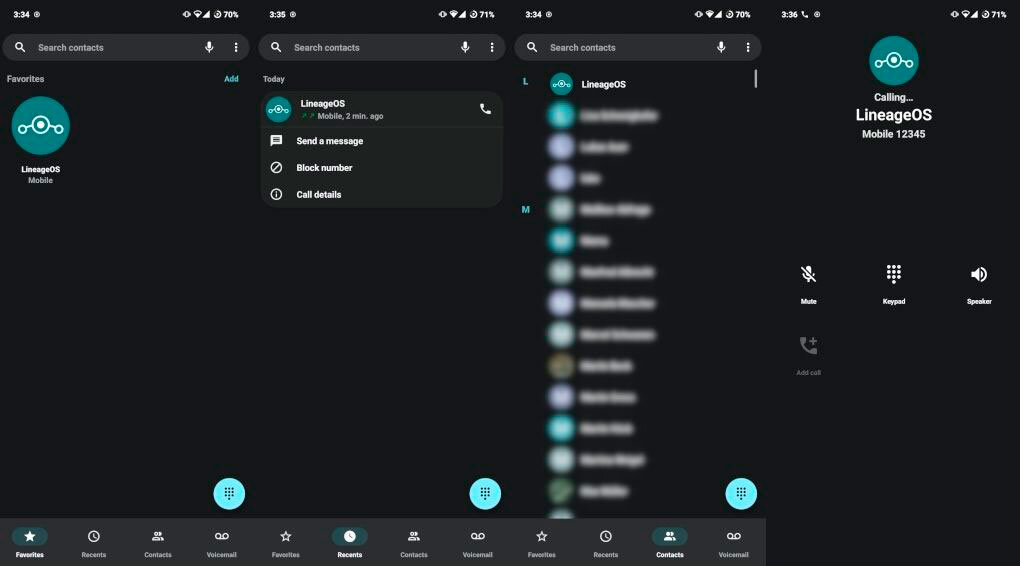 Звонилка, сообщения и контакты в LineageOS 21
