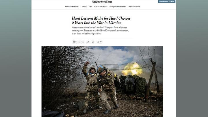 Скриншот страницы сайта The New York Times