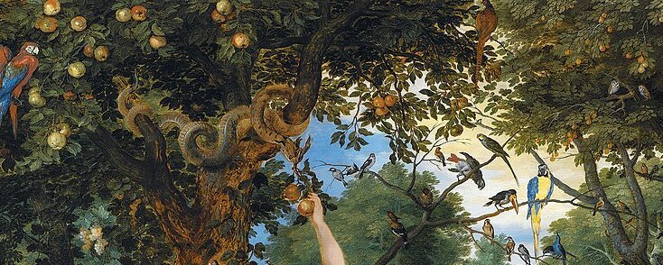 Фрагмент картины Райский сад и грехопадение Адама и Евы. Рубенс и Брейгель.