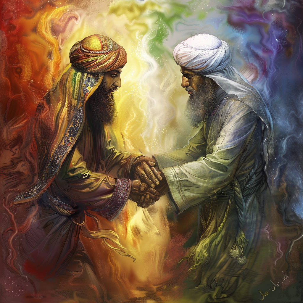 Арт-иллюстрация. Братство Христиан и Мусульман. Создано мной.