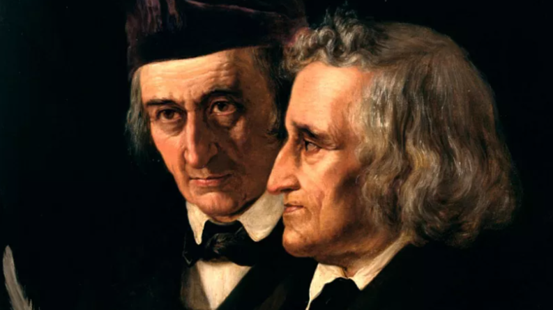 Справа: Джейкоб Гримм; слева: Вильгельм Гримм