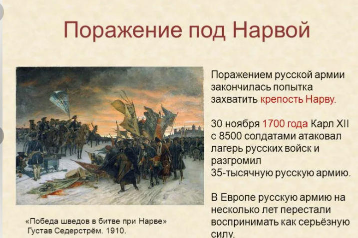 Петр 1 на то ВЕЛИКИЙ, что после поражения не отрекся от престола,  а создал РОССИЙСКУЮ ИМПЕРИЮ.