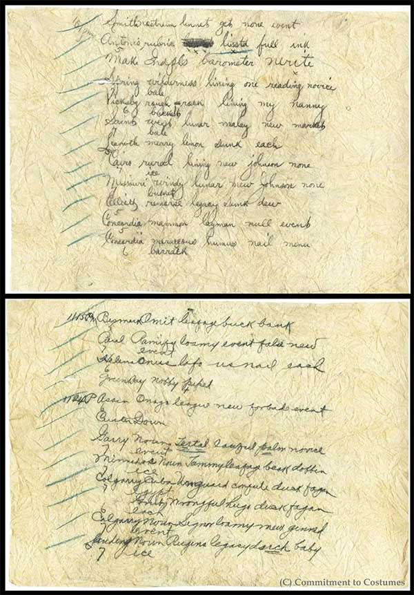 Загадочные кодовые линии на старинном платье. (Фото: Сара Риверс Кофилд/Приверженность костюмам).