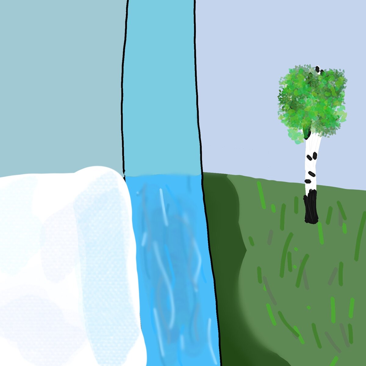 Река зимой, весной, и летом.