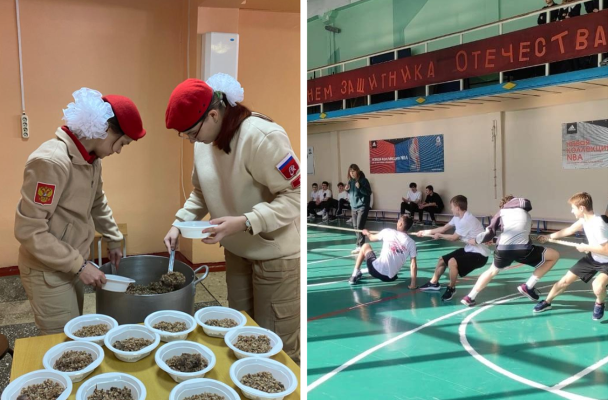    Пятиборьем и солдатской кухней отметили 23 Февраля хабаровские юнармейцы