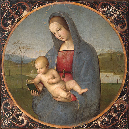 Рафаль Санти. Мадонна с Младенцем     (Мадонна Конестабиле). Холст (переведена с дерева), темпера. Около 1504 г. 