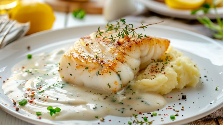 Треска - это морская рыба, которая широко используется в кулинарии благодаря своему нежному вкусу и питательным свойствам.