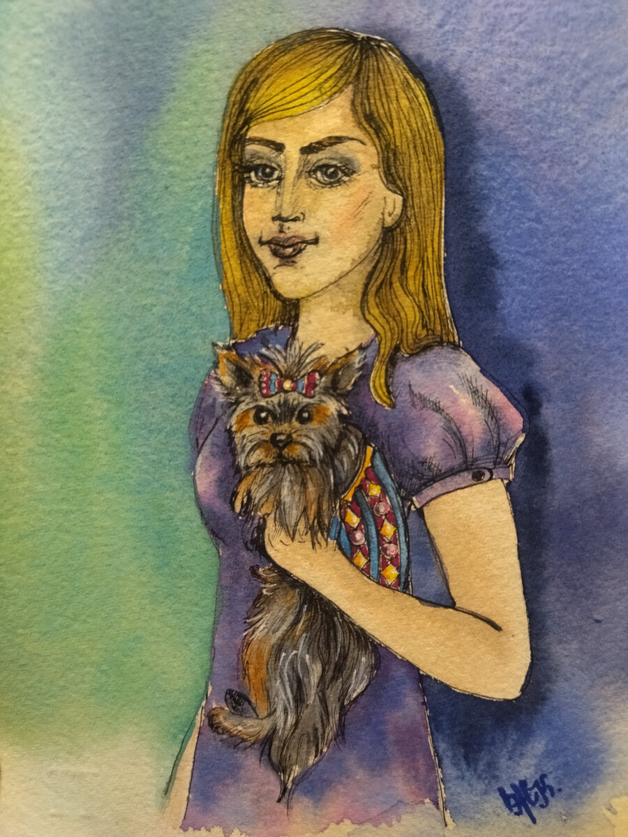 Воображала девушка, глядя на своего нового избранника. 