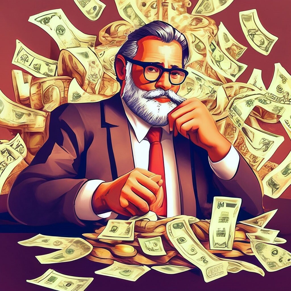 Картинка, сгенерированная нейросетью Яндекс GPT. Запрос денег не хватает хочу быть богатым
