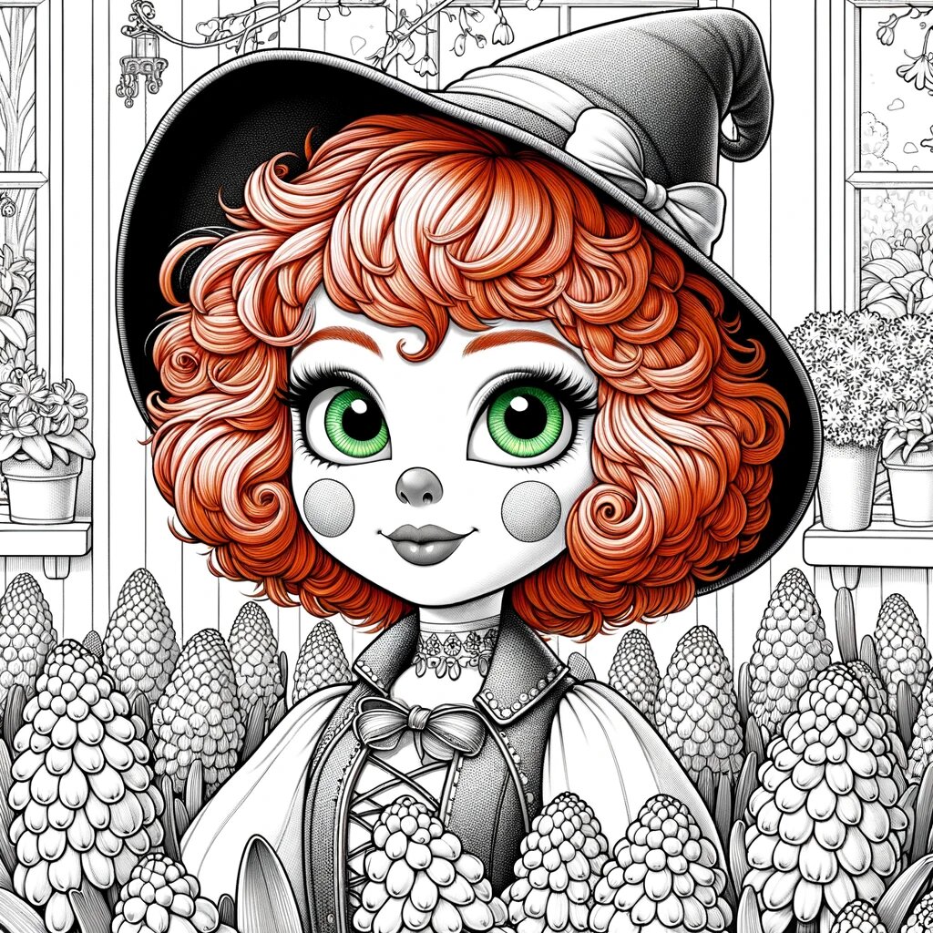 Расскраска: Аристократка и ее волшебные гиацинты.