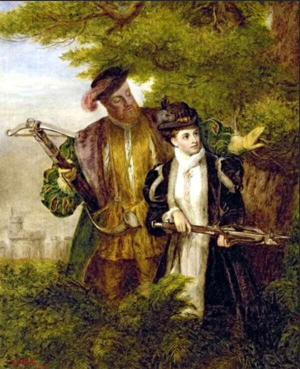 (Уильям Пауэлл Фрайт, "Генрих VIII и Анна Болейн на охоте в Виндзорском лесу")