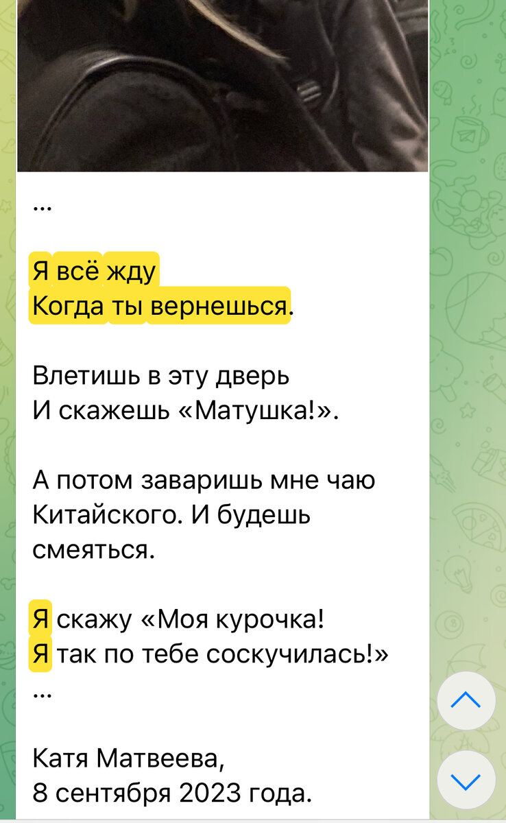 Скрин из моего канала в Телеграм. 