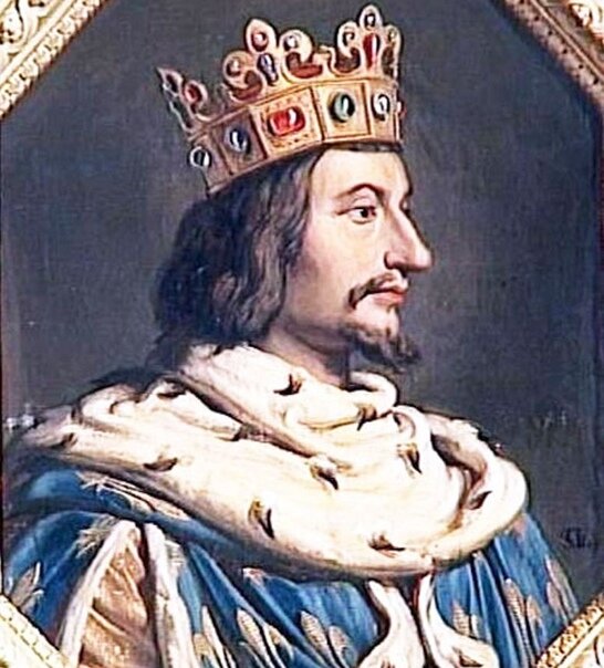 Карл V Мудрый. Портрет явно не соответствует внешности: «С крупной головой, узкий в плечах , с красивым, немного вытянутым, лицом, крупным носом и большими карими глазами, с не таким уж маленьким ртом и светлыми волосами»