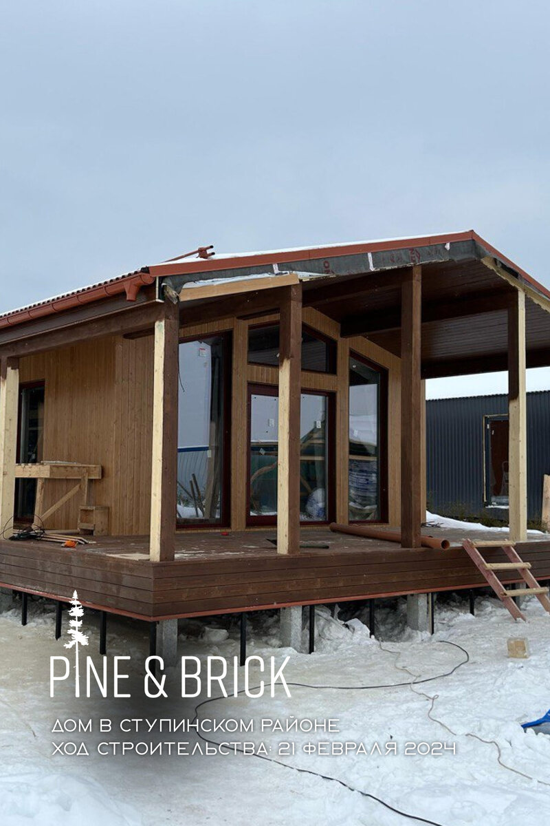 Актуальные фотографии с площадки строительства барнхауса в Шелково

