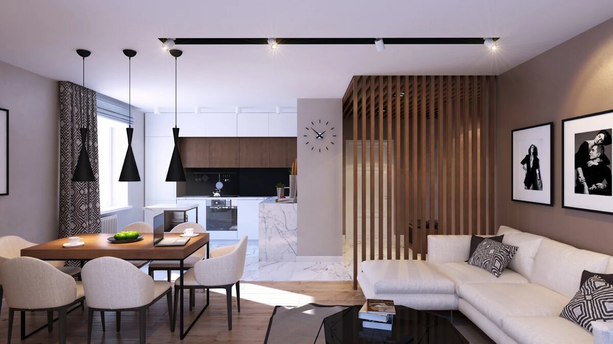 Пример оформления кухни-гостиной