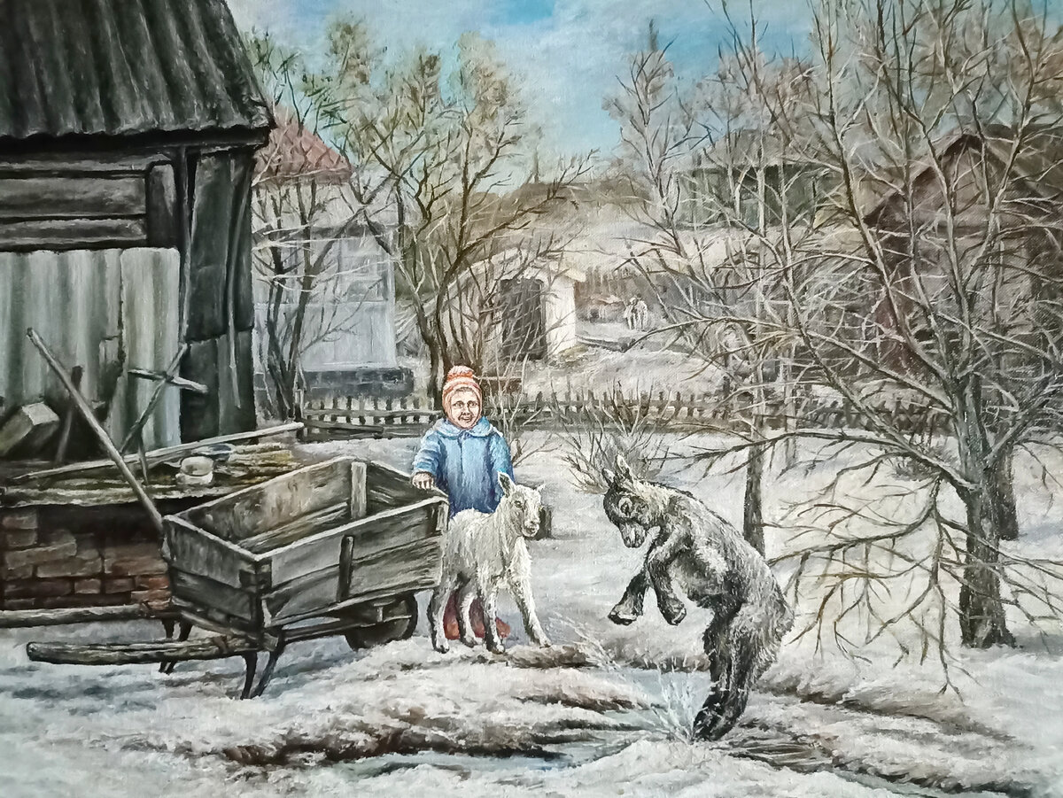 "Детство", масло/холст, 50*70см