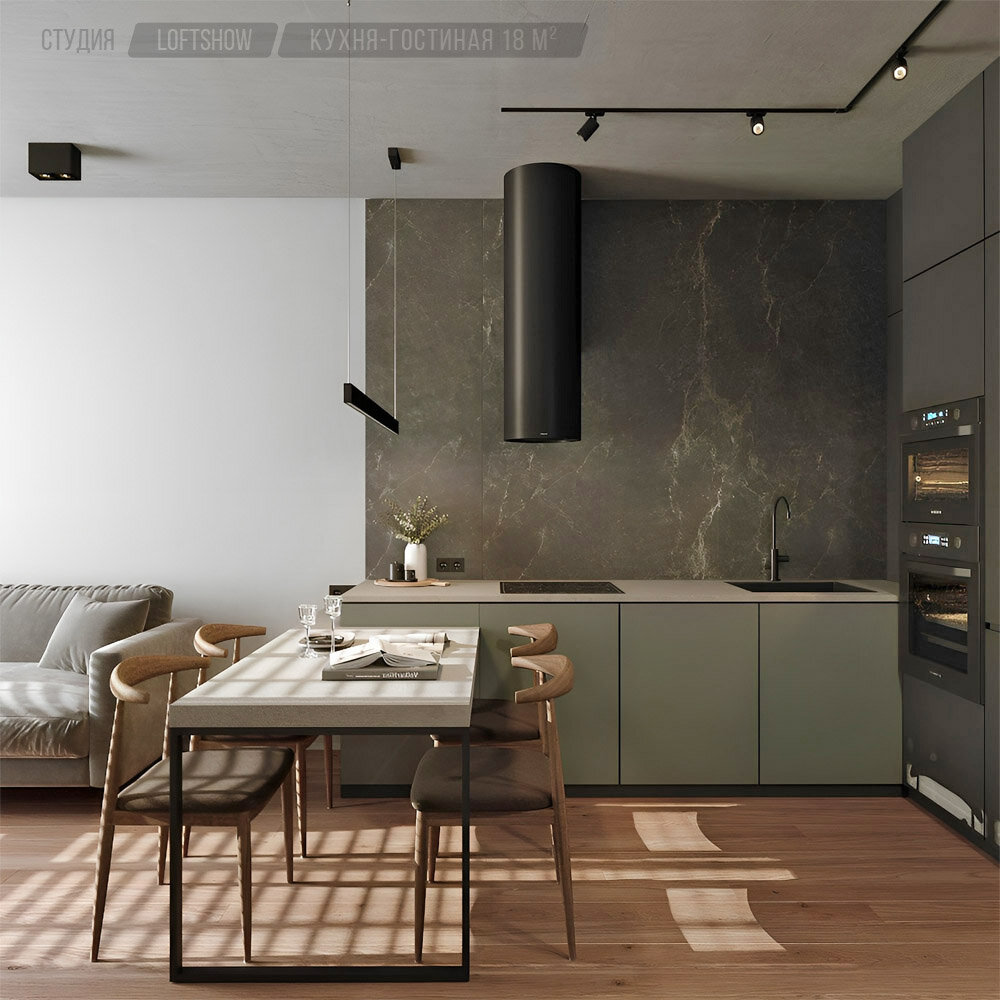 темный угловой кухонный гарнитур