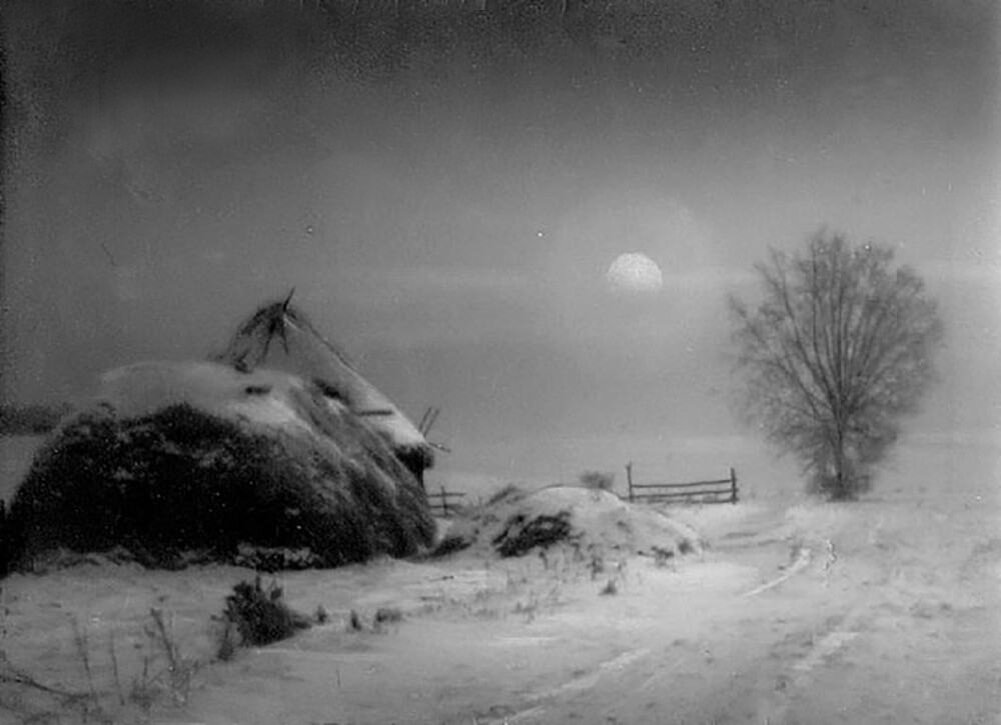 Зимний пейзаж со снегом. 1924 г.