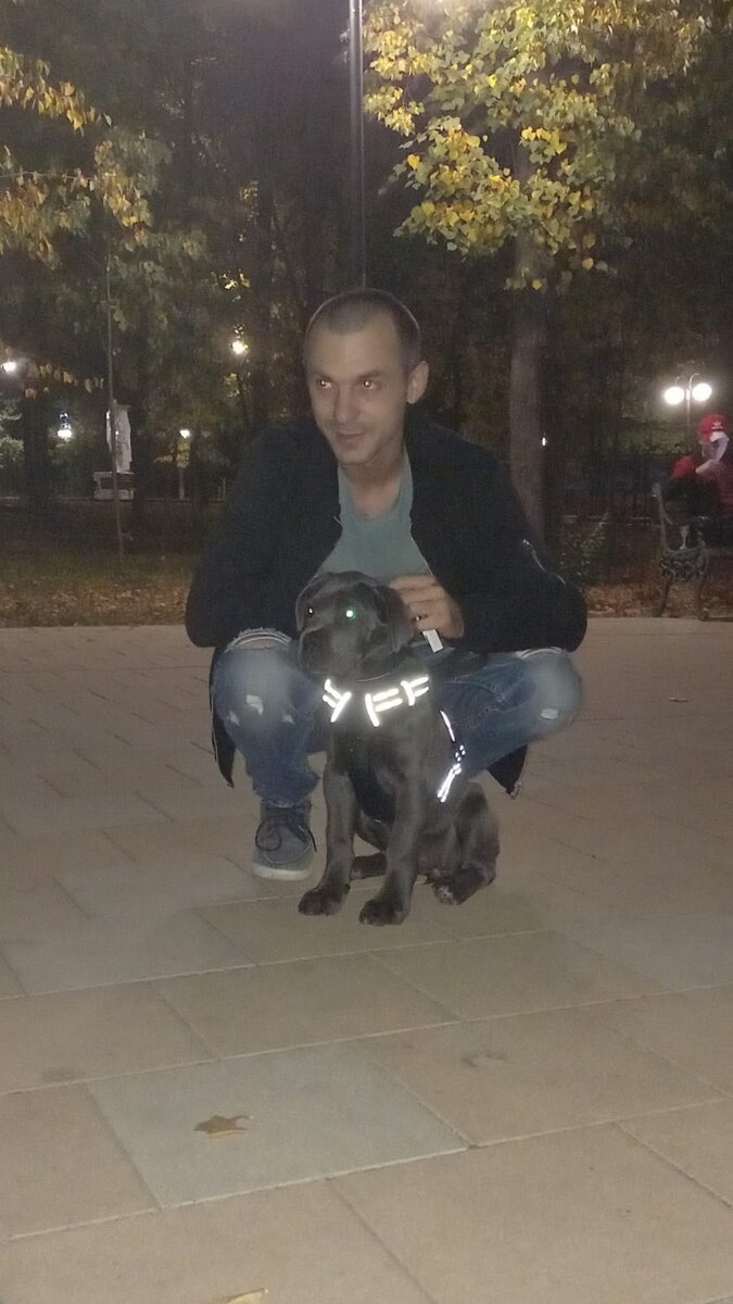 Наша первая прогулка с малышкой Корсо.