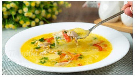 Суп со сметанной заправкой