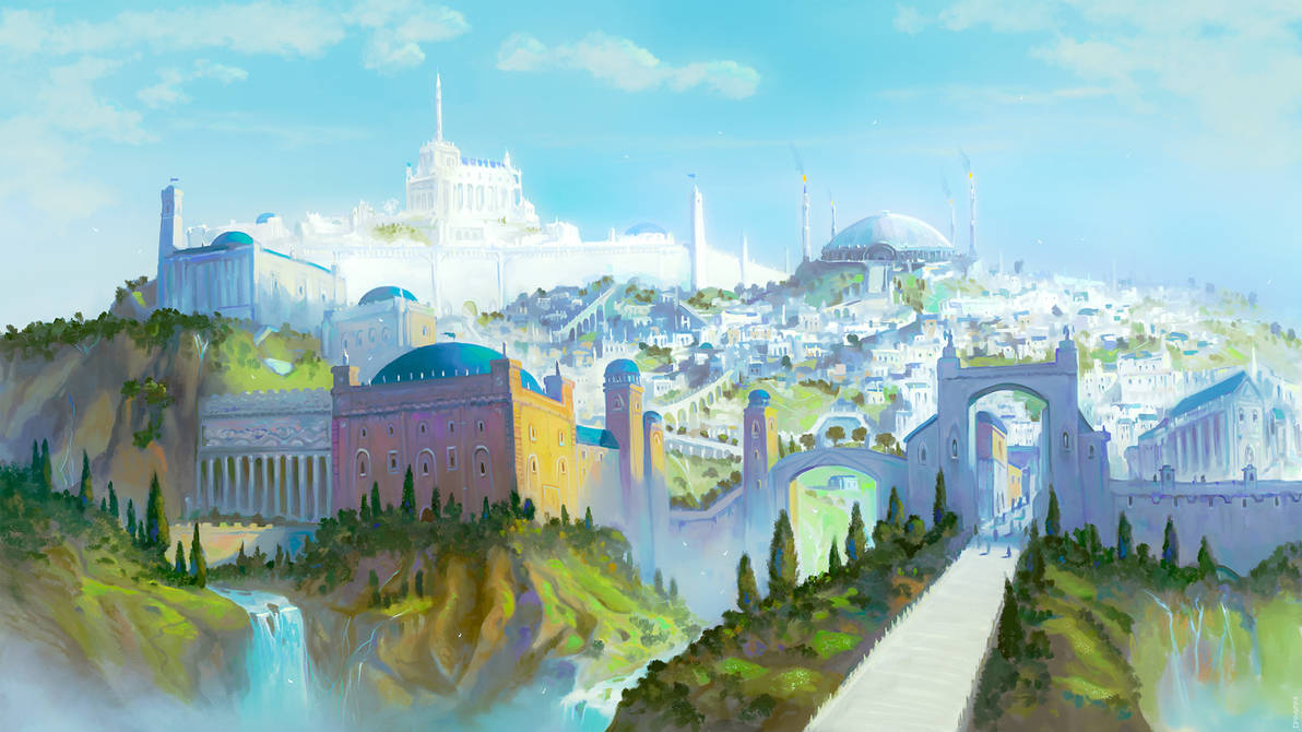 Арменелос - столица Нуменора (арт ralphdamiani, DeviantArt).