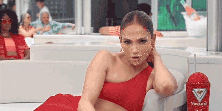 Рекламная кампания Virgin Voyages с дипфейк Дженнифер Лопез — Jen AI. Она «лично» приглашает клиентов в путешествие. Изображение: Deeplocal