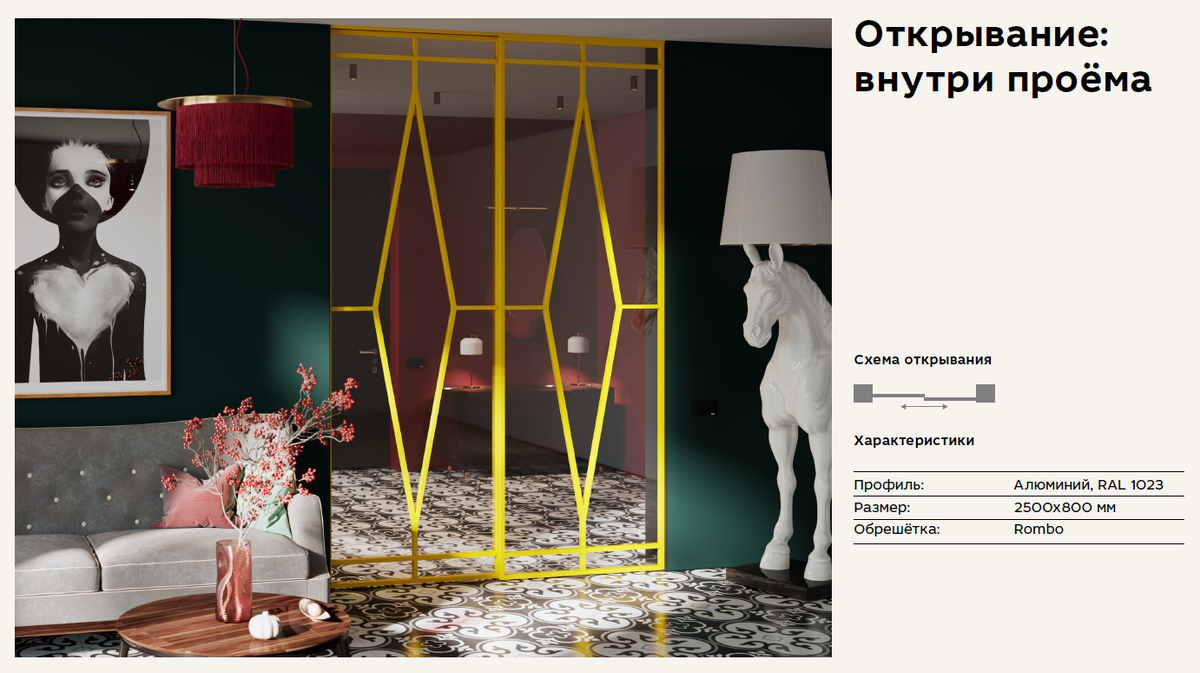 Двустворчатая дверь крепление в потолок двигающаяся внутри проема.