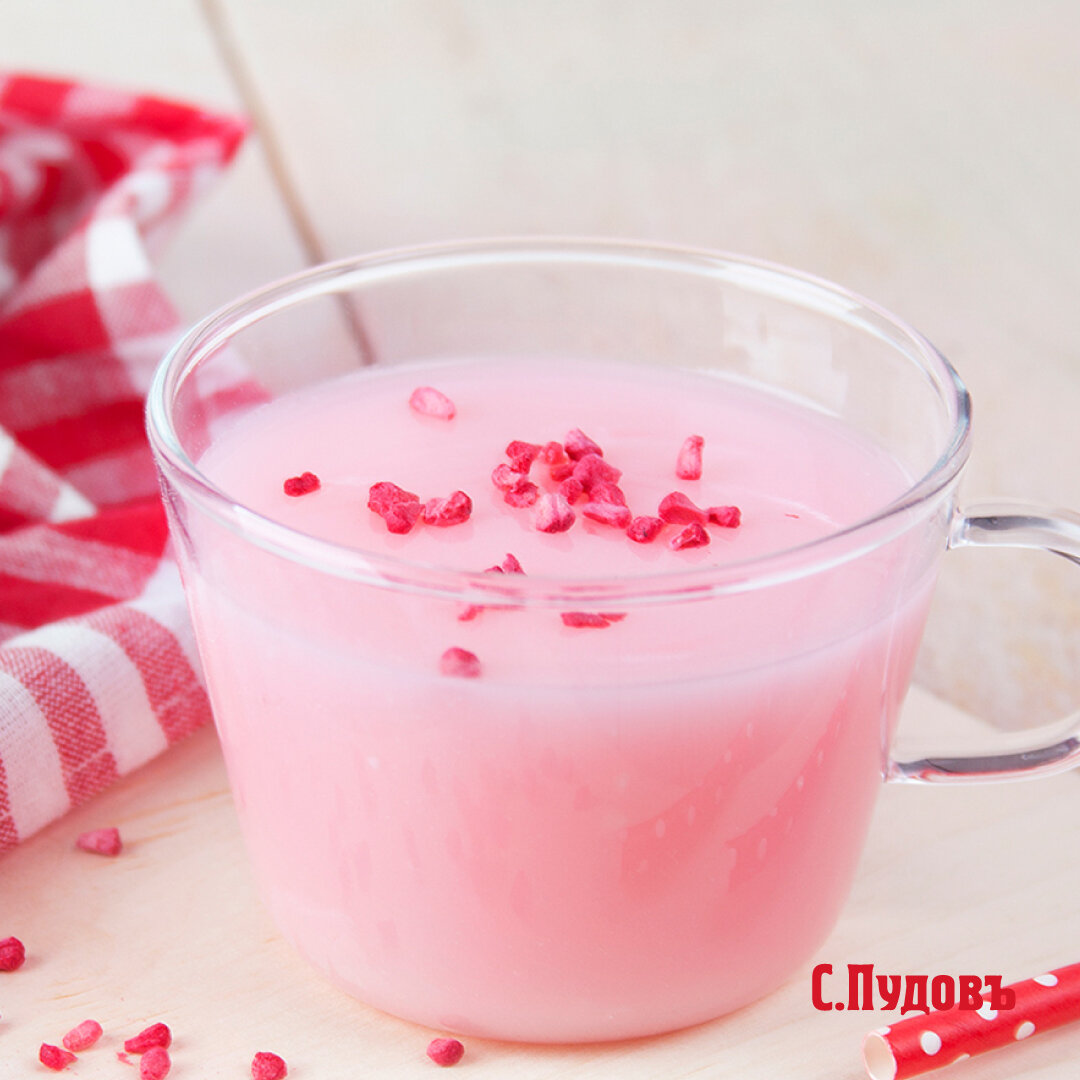 Клубничный кисель с кусочками сублимированной клубники