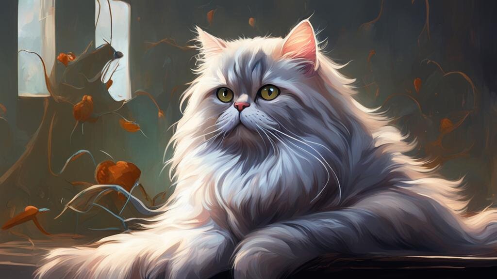 Персидская кошка. Изображение сгенерировано с помощью ИИ.