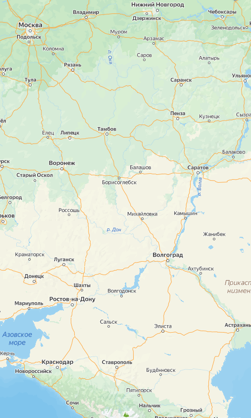 Вот примерно такой участок российской суши охватывал наш маршрут.